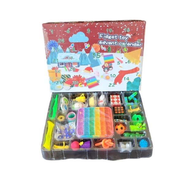 Fidget Bubble Push Pop Christmas Advent Calendar Red Snowman 25 Days of Fun! - Picture 1 of 2
